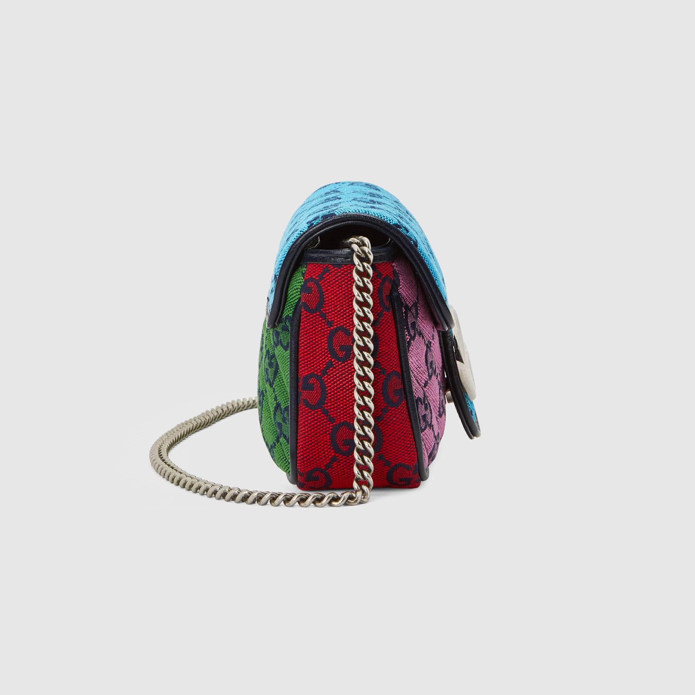 Brown GG Marmont Multicolour Super Mini Bag
