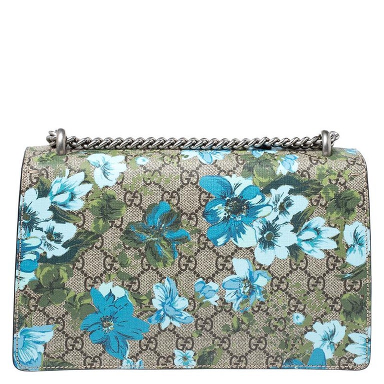 GG Supreme Canvas Embroidered Bird/Flowers Small Dionysus Shoulder Bag ...