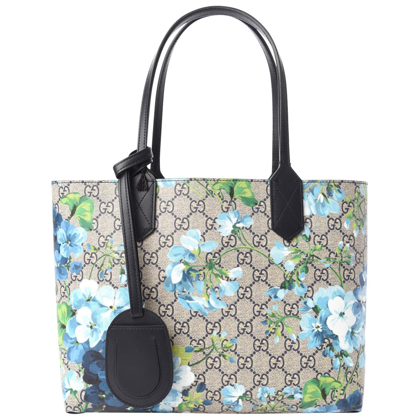 Gucci GG Supreme Monogram Blooms Reversible Tote Small Blue (546323) at  1stDibs