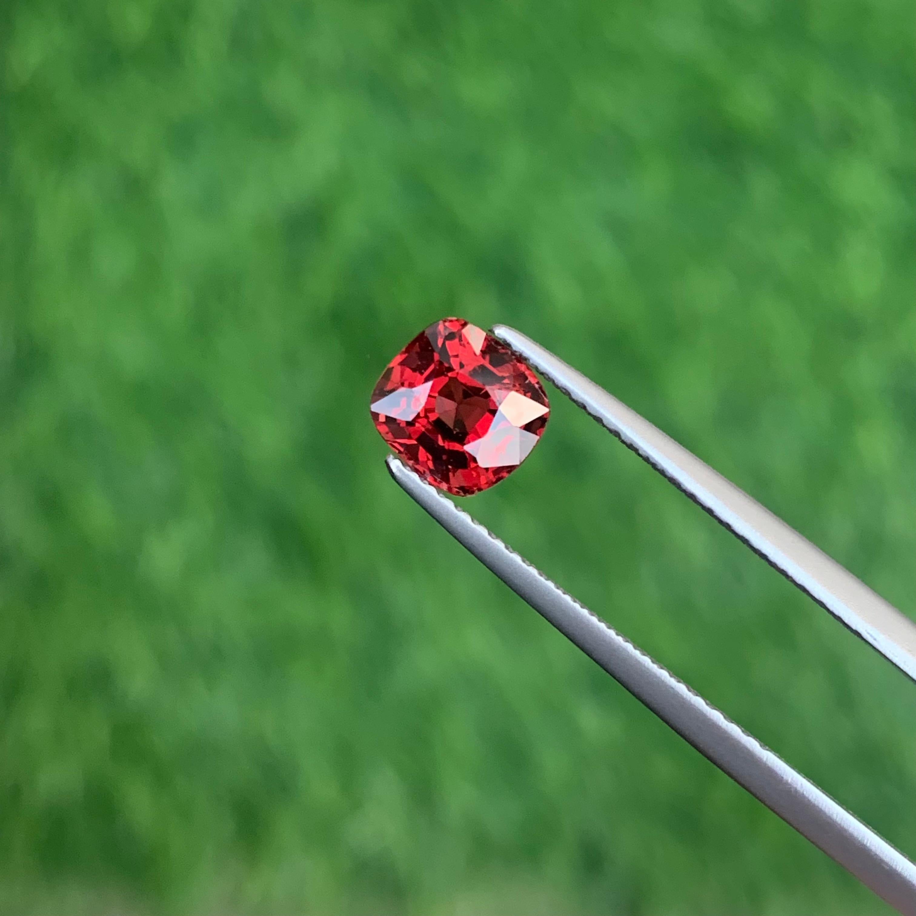 Women's or Men's GGI Certified 1.05 Carat Faceted Red Spinel From Myanmar, Loose Burmese Spinel For Sale
