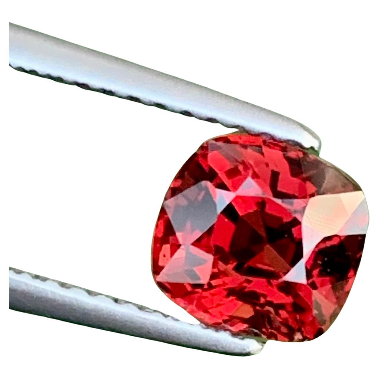 GGI Certified 1.05 Carat Faceted Red Spinel From Myanmar, Loose Burmese Spinel For Sale