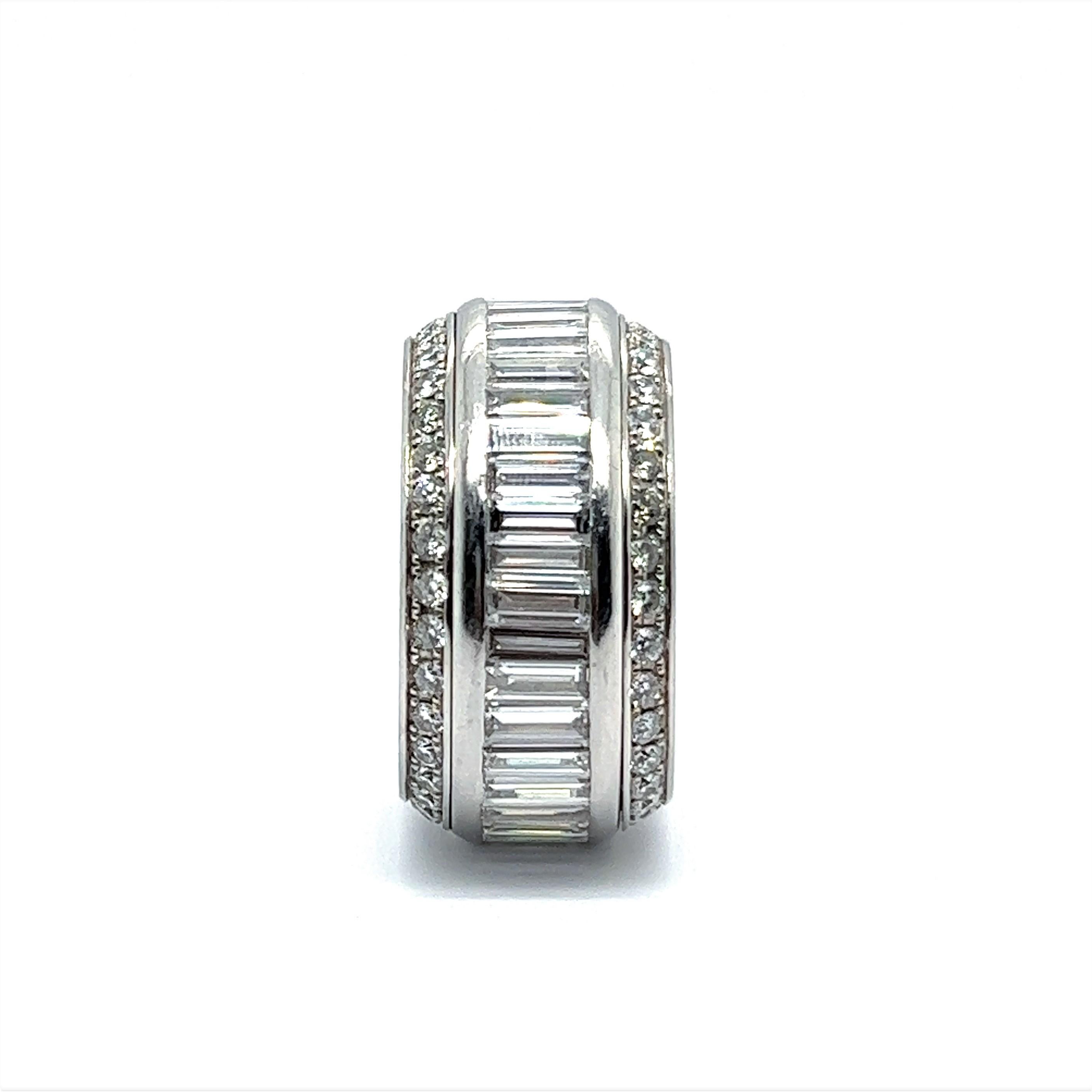 Emerald Cut Colombian Emerald GGL Certified Ring with Diamonds in Platinum