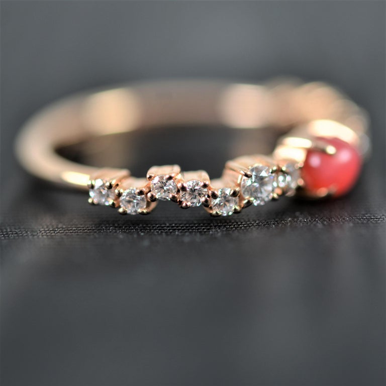 GGTL Certified 0, 45 Carats Natural Conch Pearl Diamond Ring For Sale ...