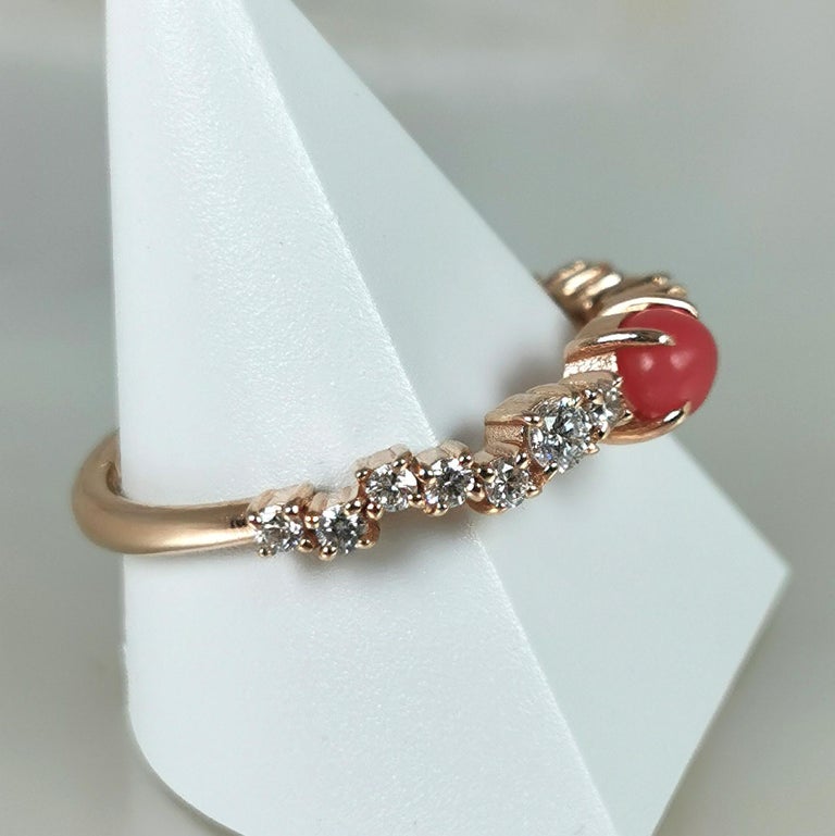 GGTL Certified 0 45 Carats Natural Conch Pearl Diamond Ring For Sale