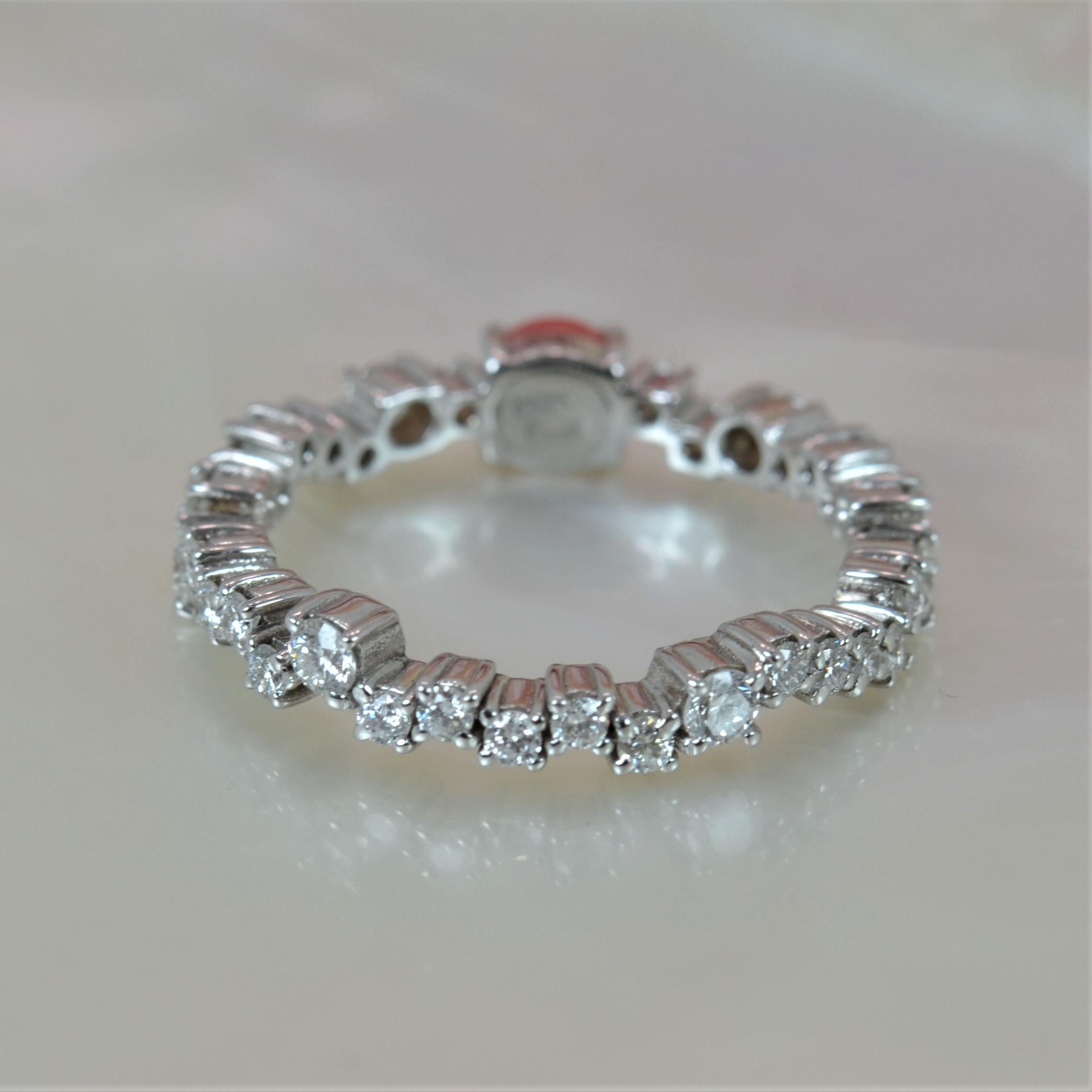 GGTL Certified 0 51 Carats Natural Conch Pearl Diamond Eternity Ring