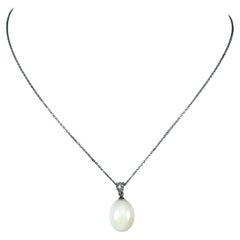 GGTL Certified 12.66cts Cassis Natural Pearl Diamonds Necklace