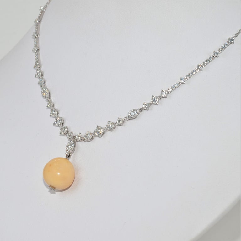 GGTL Certified 20 48cts Cassis Natural Pearl Diamonds Necklace For