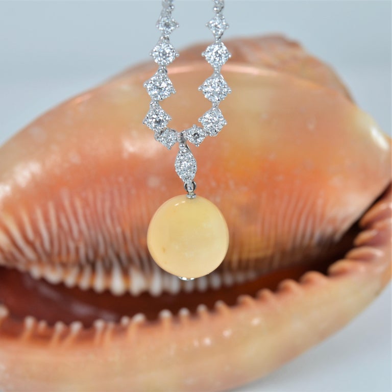 GGTL Certified 20 48cts Cassis Natural Pearl Diamonds Necklace For