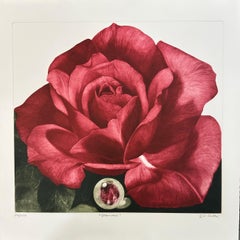 H. H. Rothe, "Rosa di vetro", firmato a mano, mezzatinta