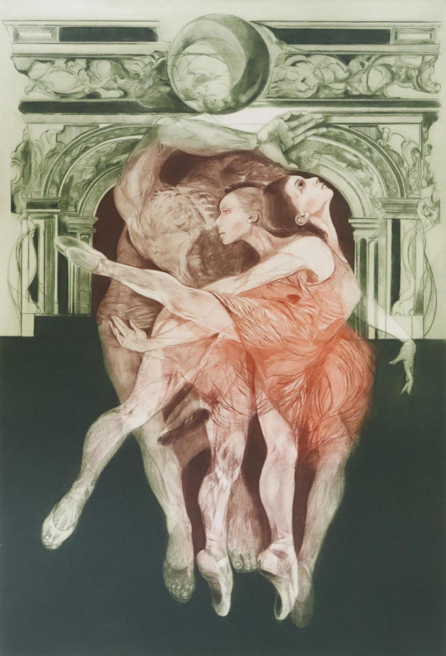 G.H. Rothe Signiert Mezzotinto Arabesque, Mezzotinto (Art déco) im Angebot