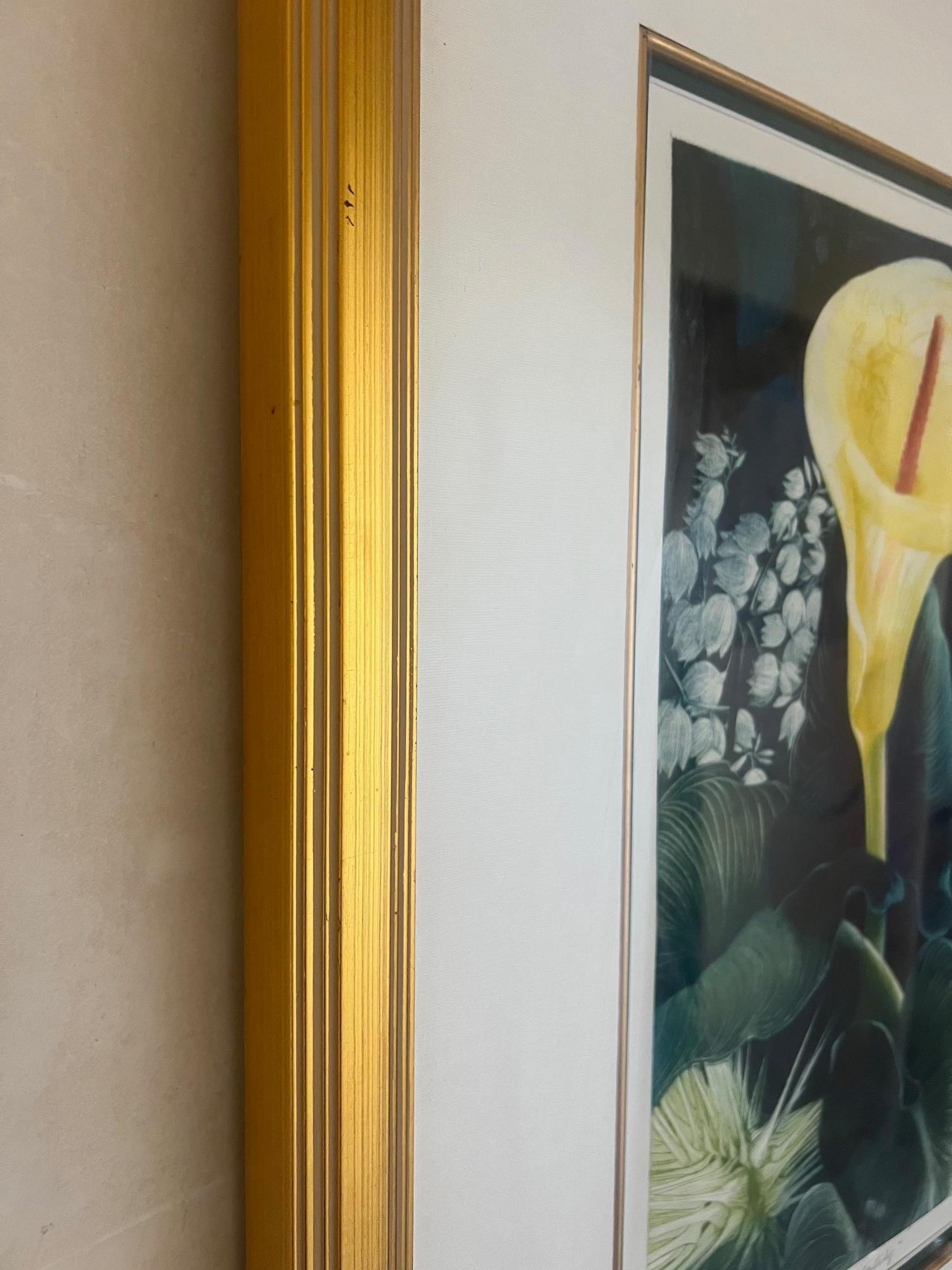 Papier Signé Mezzotint par G.H. Rothe, intitulé Calalily en vente