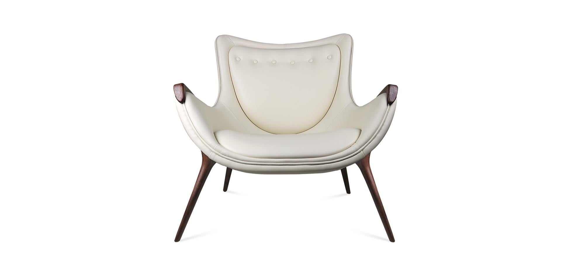 This contemporary armchair fit with a mid-century interior design style.
