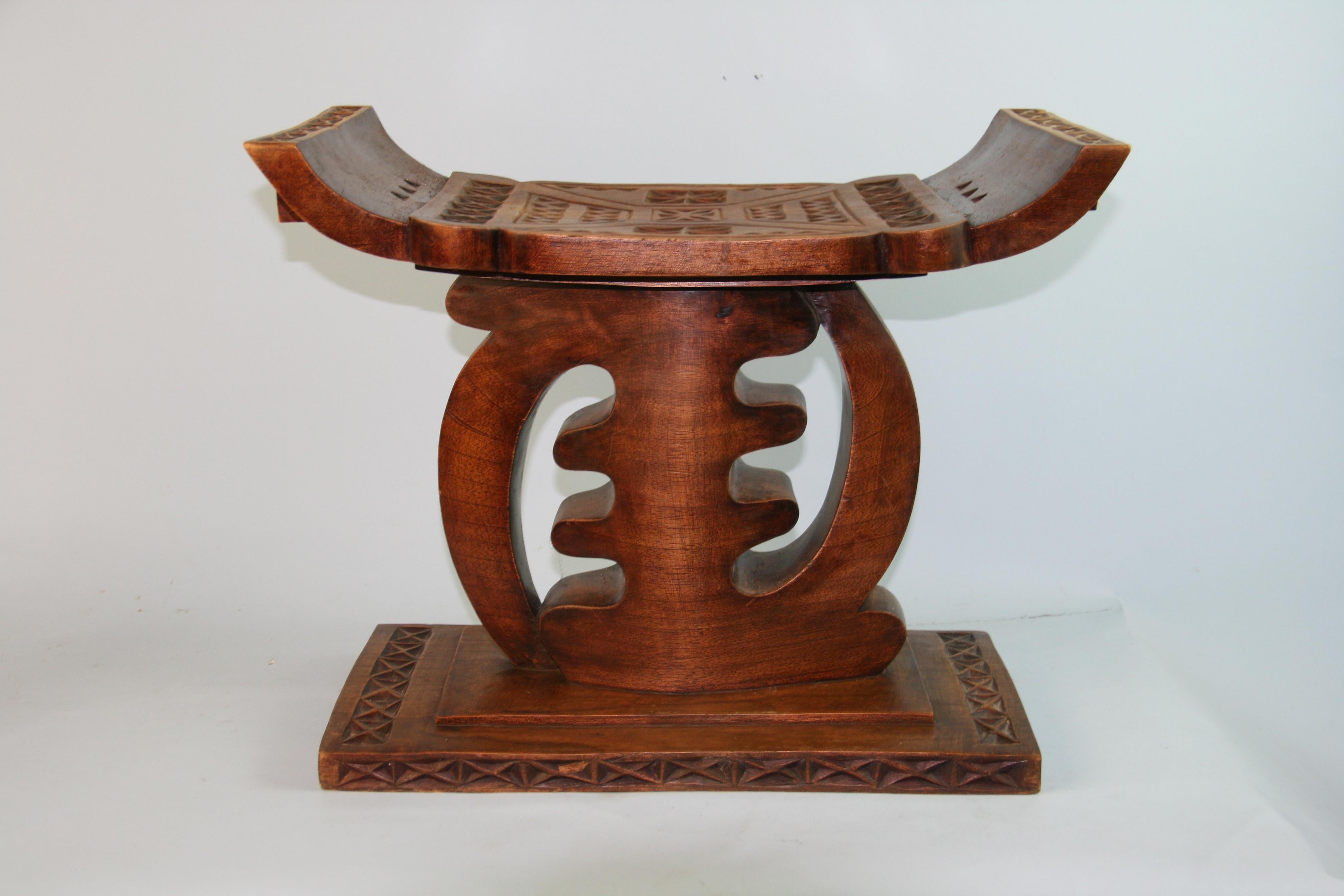 Ghana African Carved Bench 1980's For Sale 6
