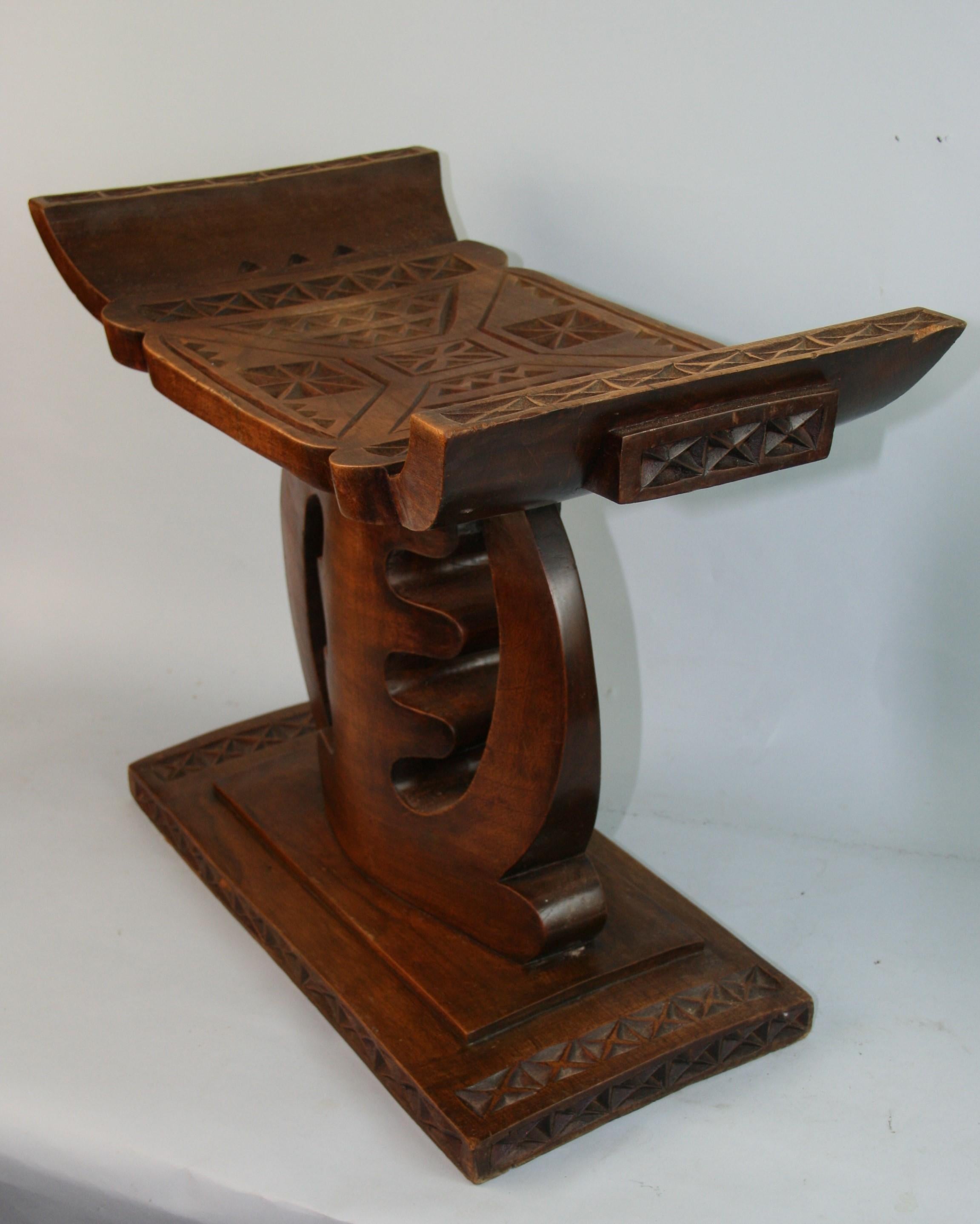 Ghana African Carved Bench 1980's For Sale 1