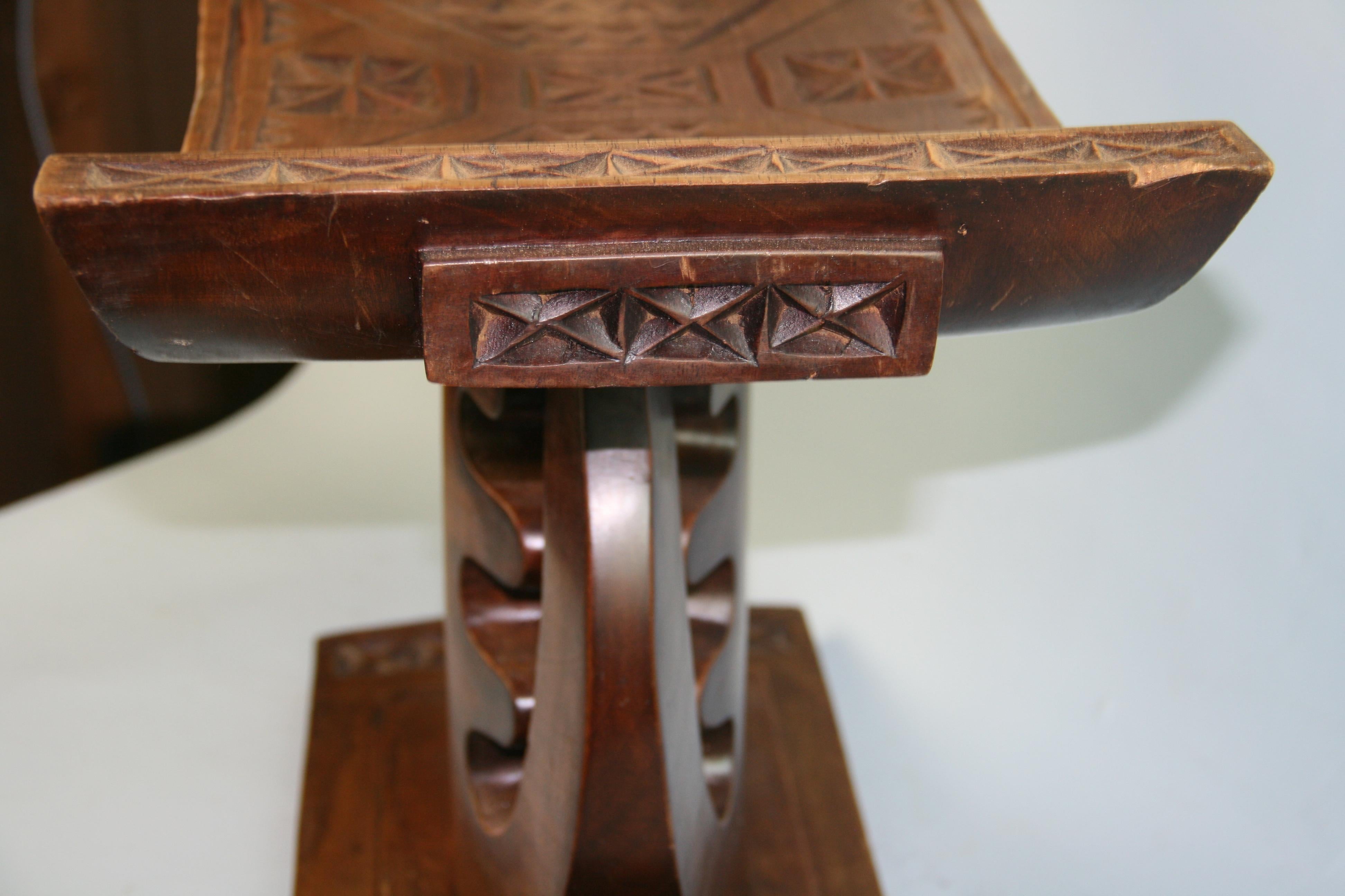 Ghana African Carved Bench 1980's For Sale 2