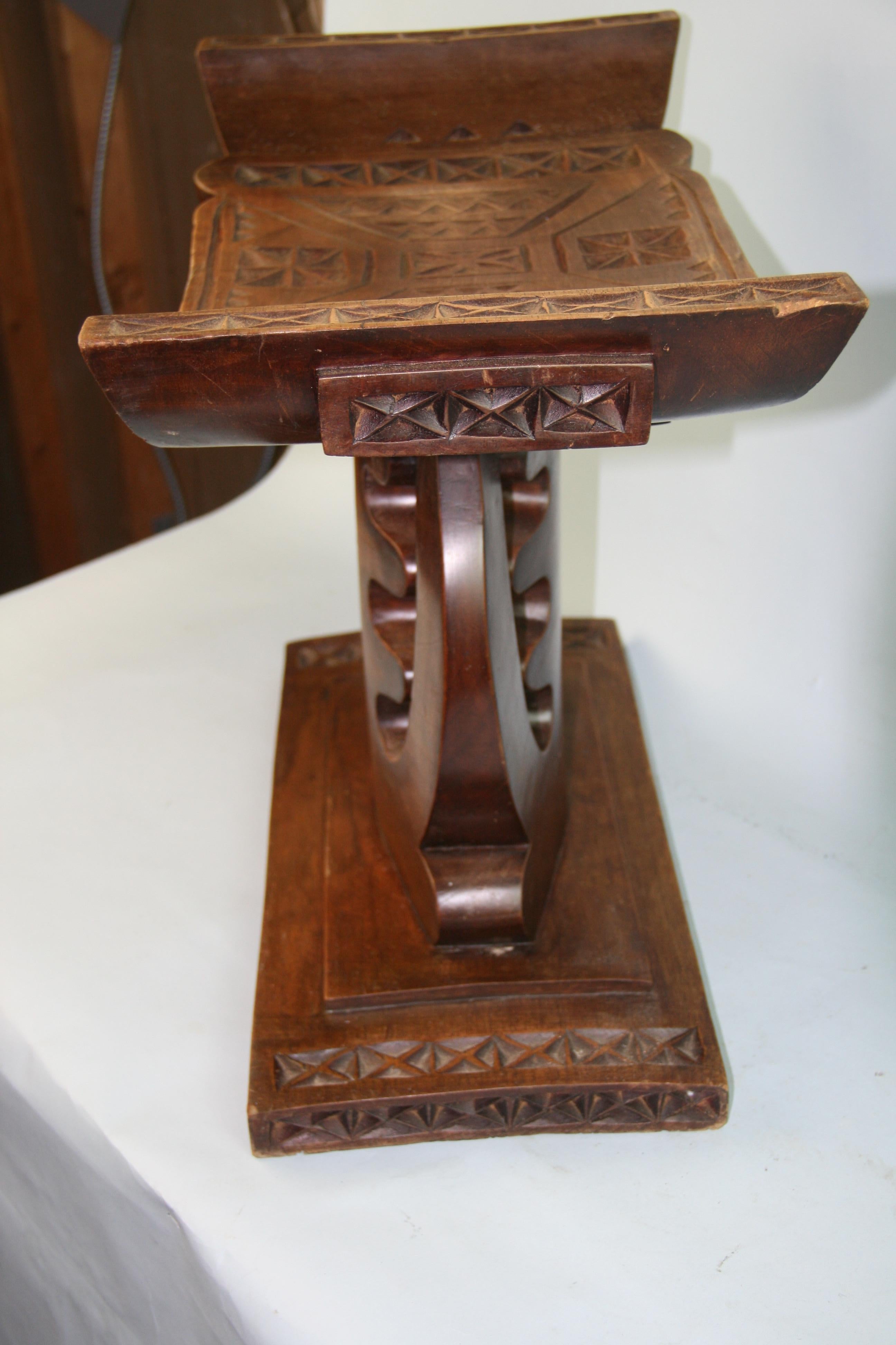 Ghana African Intricately Carved Bench 1980's For Sale 3