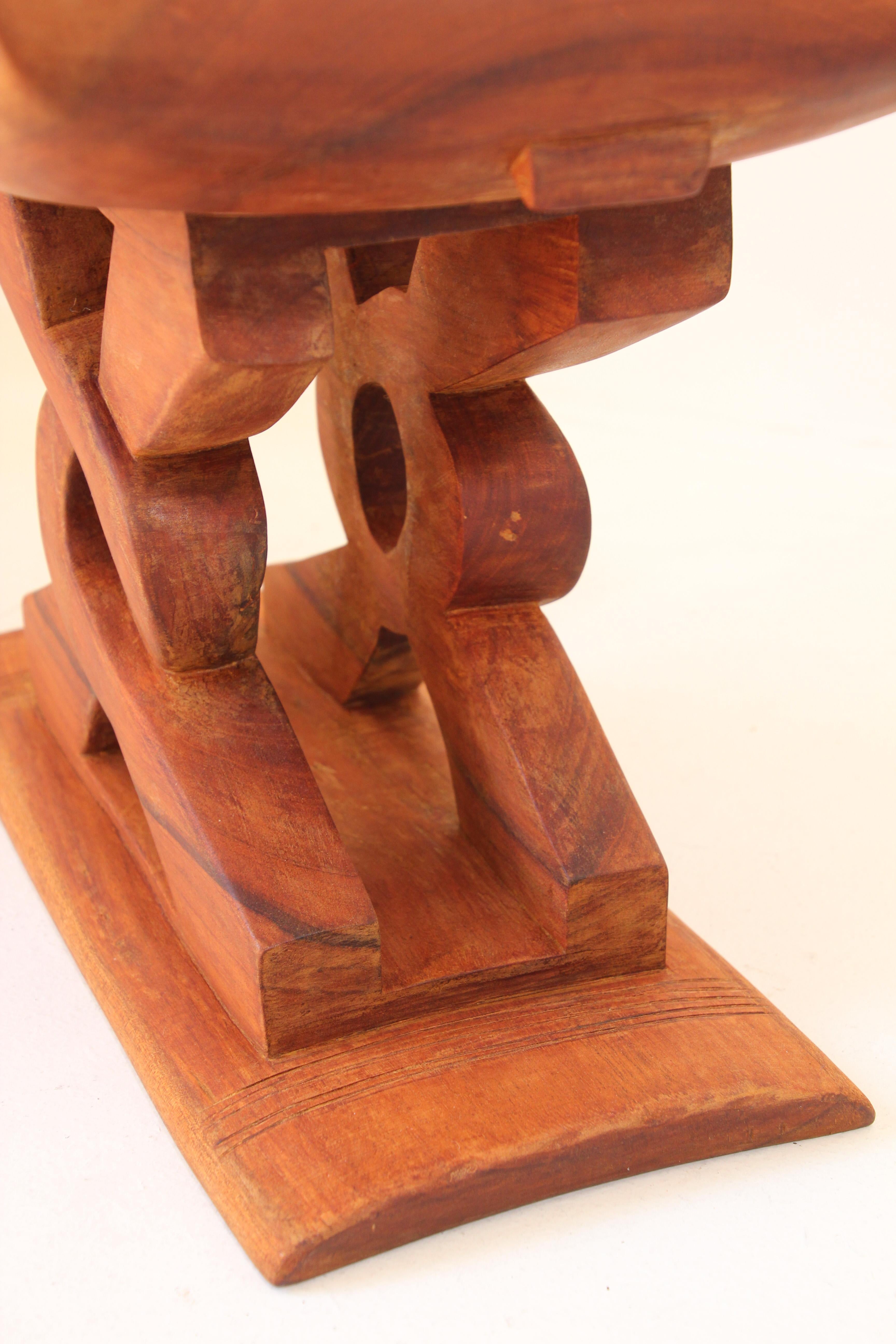 Wood Ghanaian Ashanti 'Wisdom Knot' Stool Africa