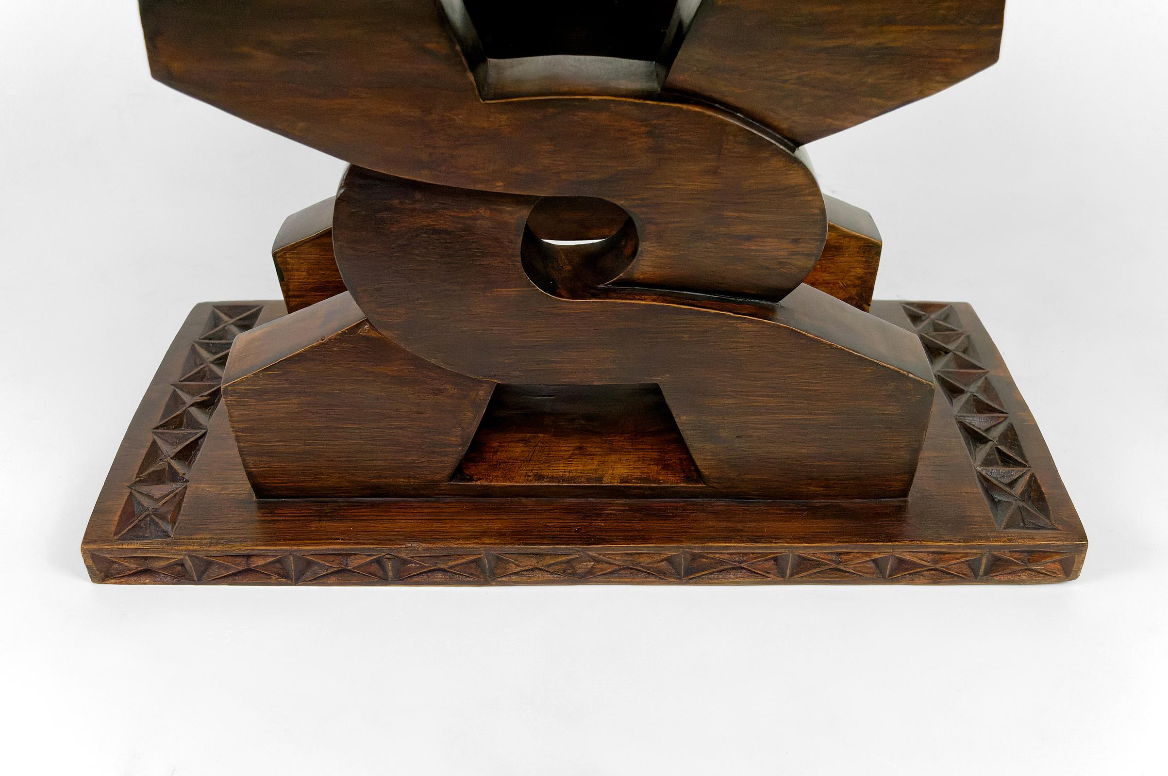Wood Ghanaian Ashanti 'Wisdom Knot' stool, Africa, Mid-20th Century For Sale