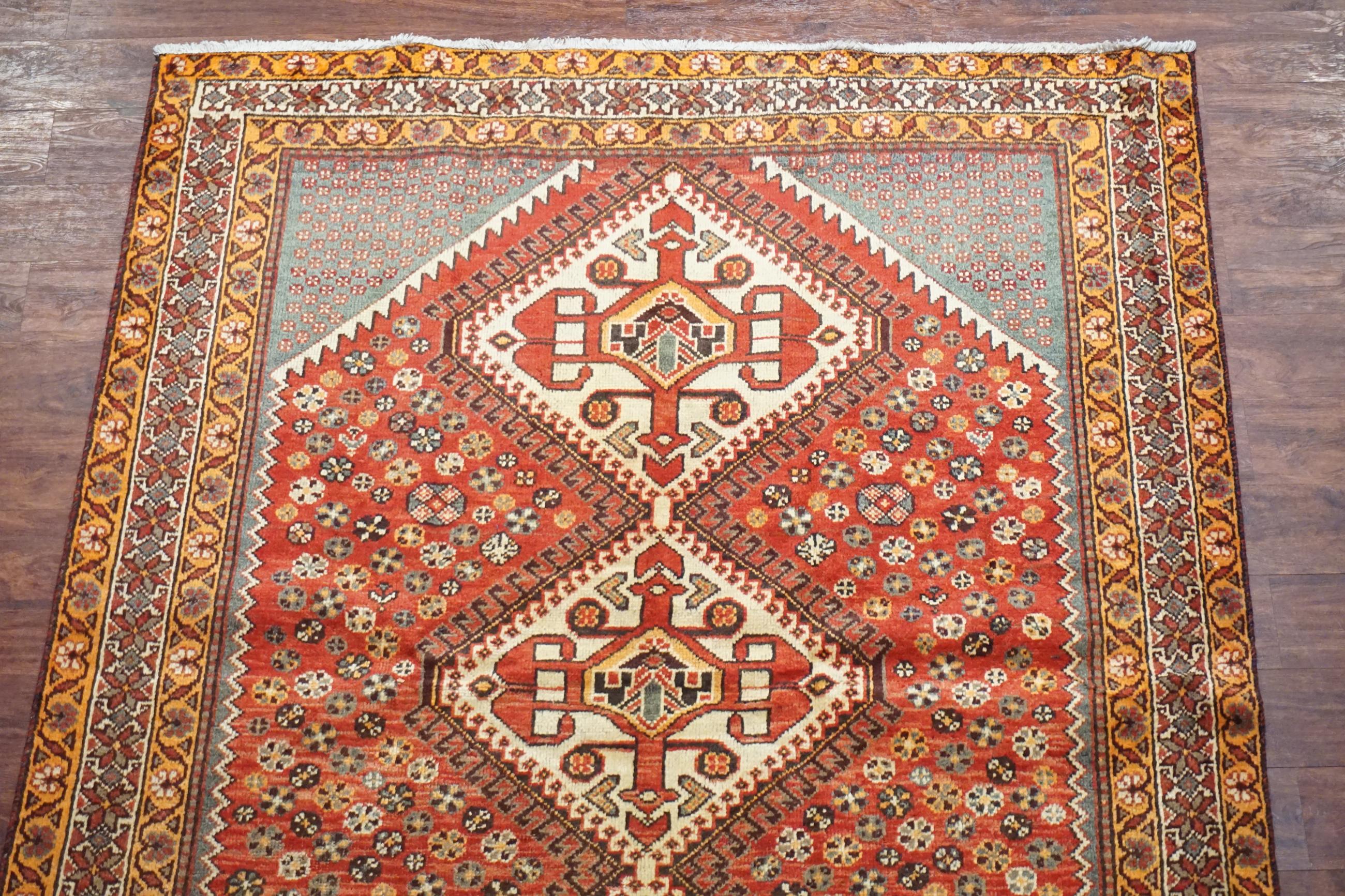 Hand-Knotted Ghashghaei Tribal Gallery Runner, circa 1930 For Sale