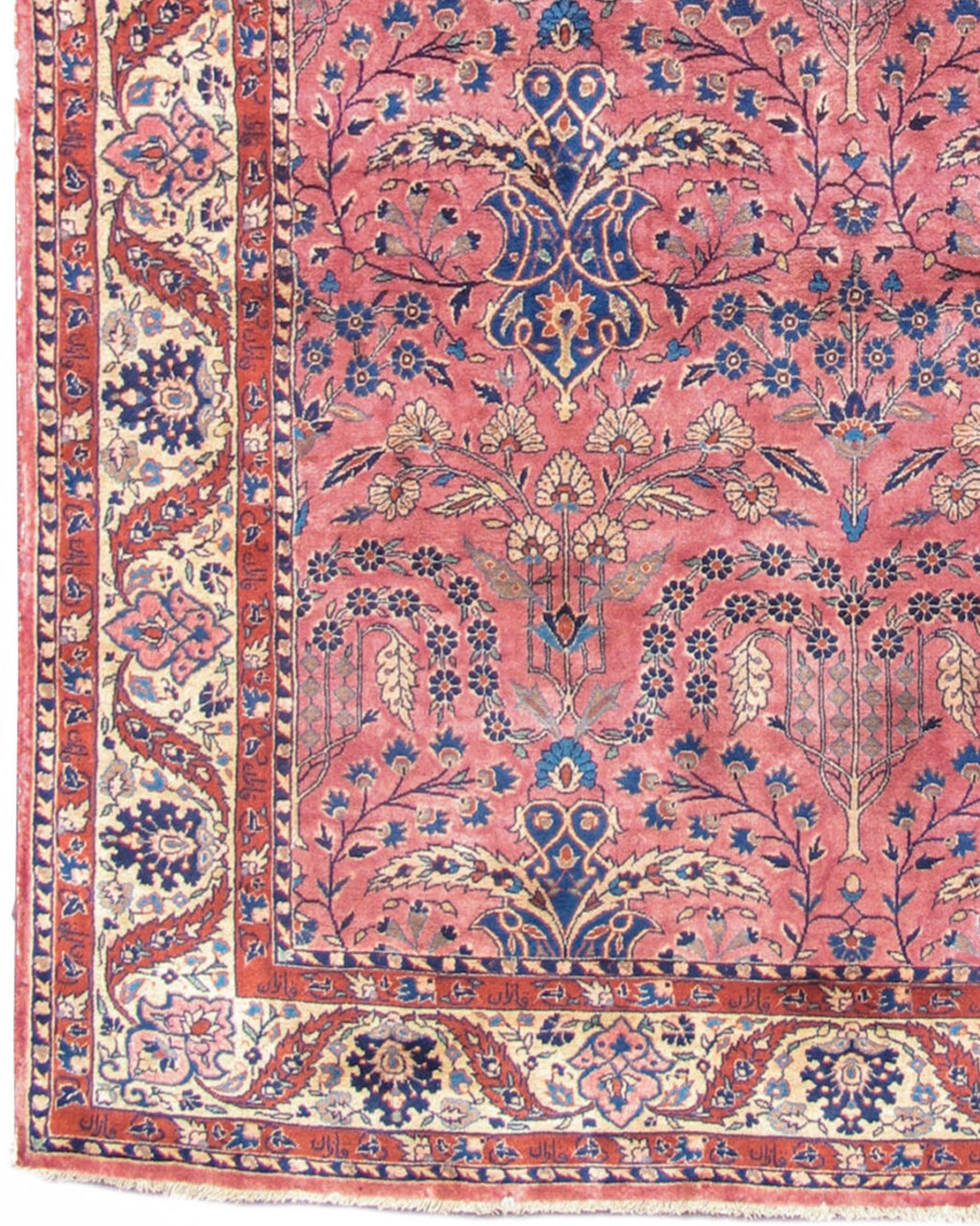 Hand-Knotted Antique Persian Ghazan Sarouk Rug, c. 1900 For Sale