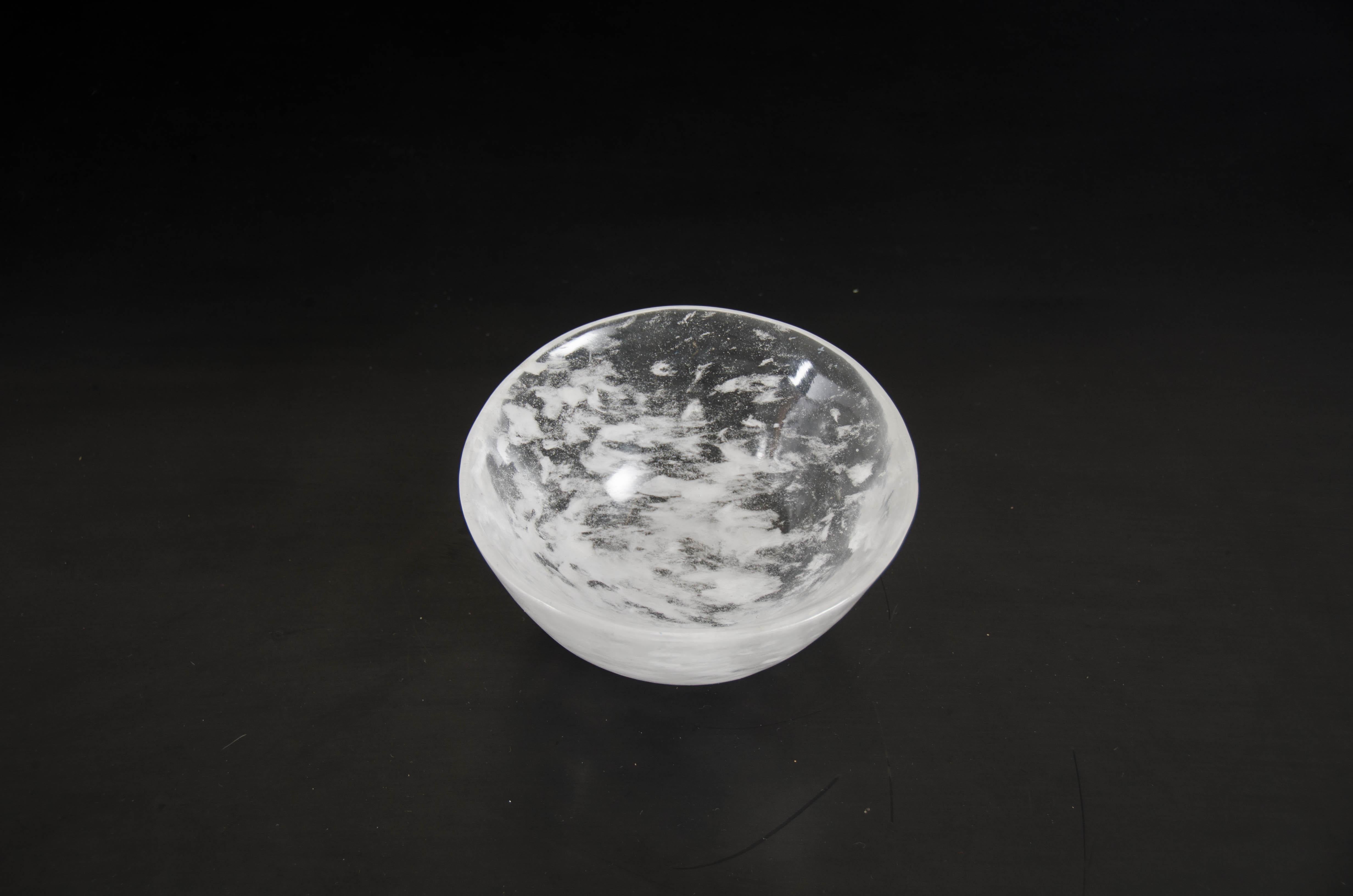 Hand-Carved Ghen Bowl, Crystal by Robert Kuo, Hand Carved, Limited Edition