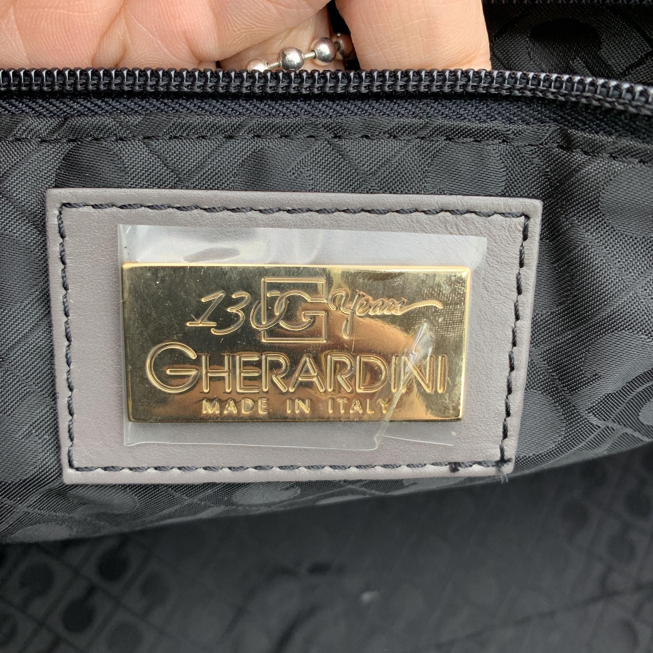 Gherardini 130th Anniversary Grey Borsa a cartella grande in pelle con tracolla 1