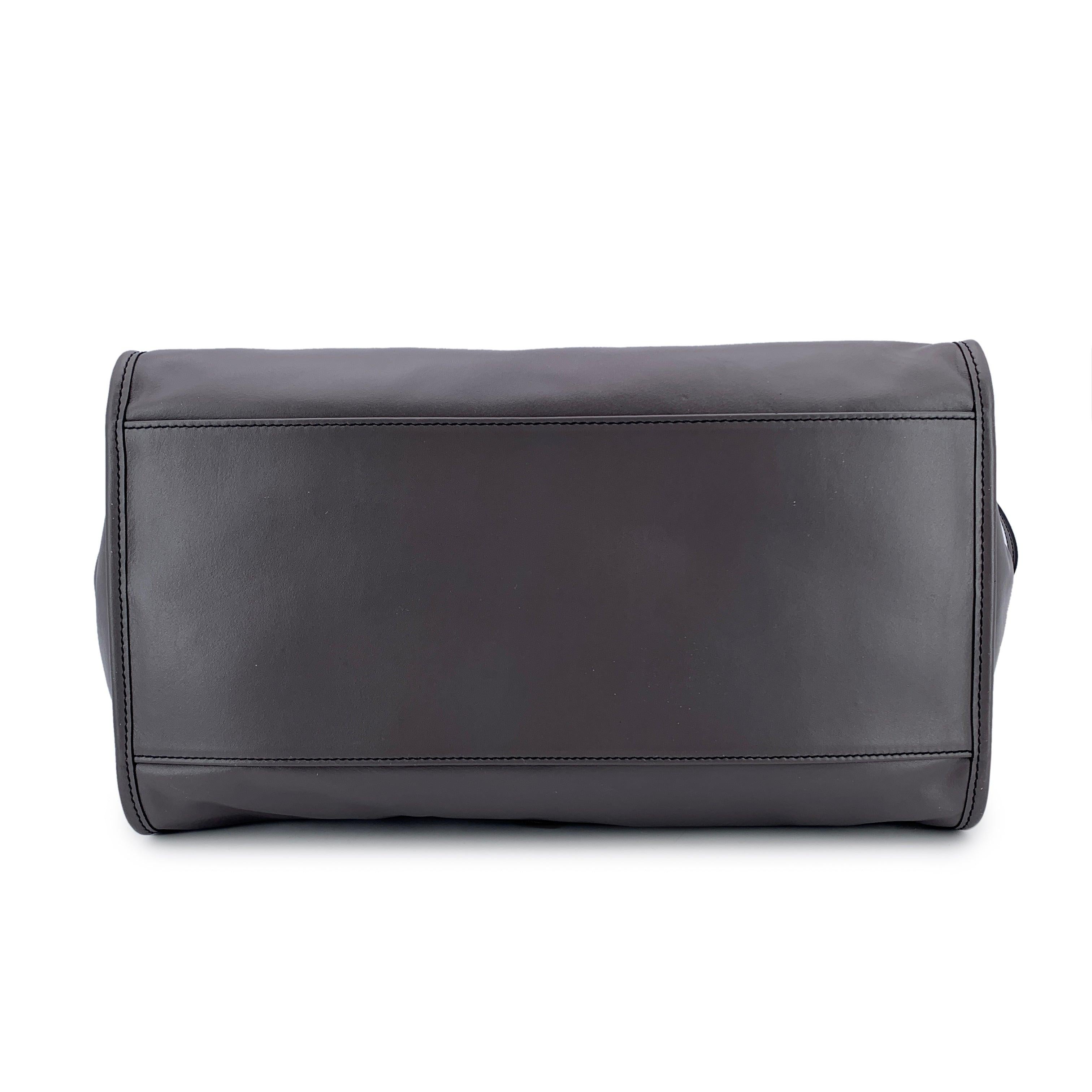 Gherardini 130th Anniversary Grey Borsa a cartella grande in pelle con tracolla 2