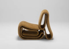 Ghezzi Chair - Curved metal framed chair in upholstered velvet