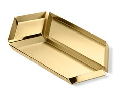 Ghidini 1961 Axonometry Large Parallelepiped Tray in Brass by Elisa Giovanni