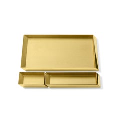 Ghidini 1961 Axonometry Office Set in Brass by Elisa Giovanni