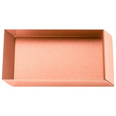 Ghidini 1961 Axonometry Rectangular Small Tray in Rose Gold Finish