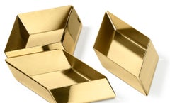 Ghidini 1961 Axonometry Kleines Würfeltablett aus Messing von Elisa Giovanni