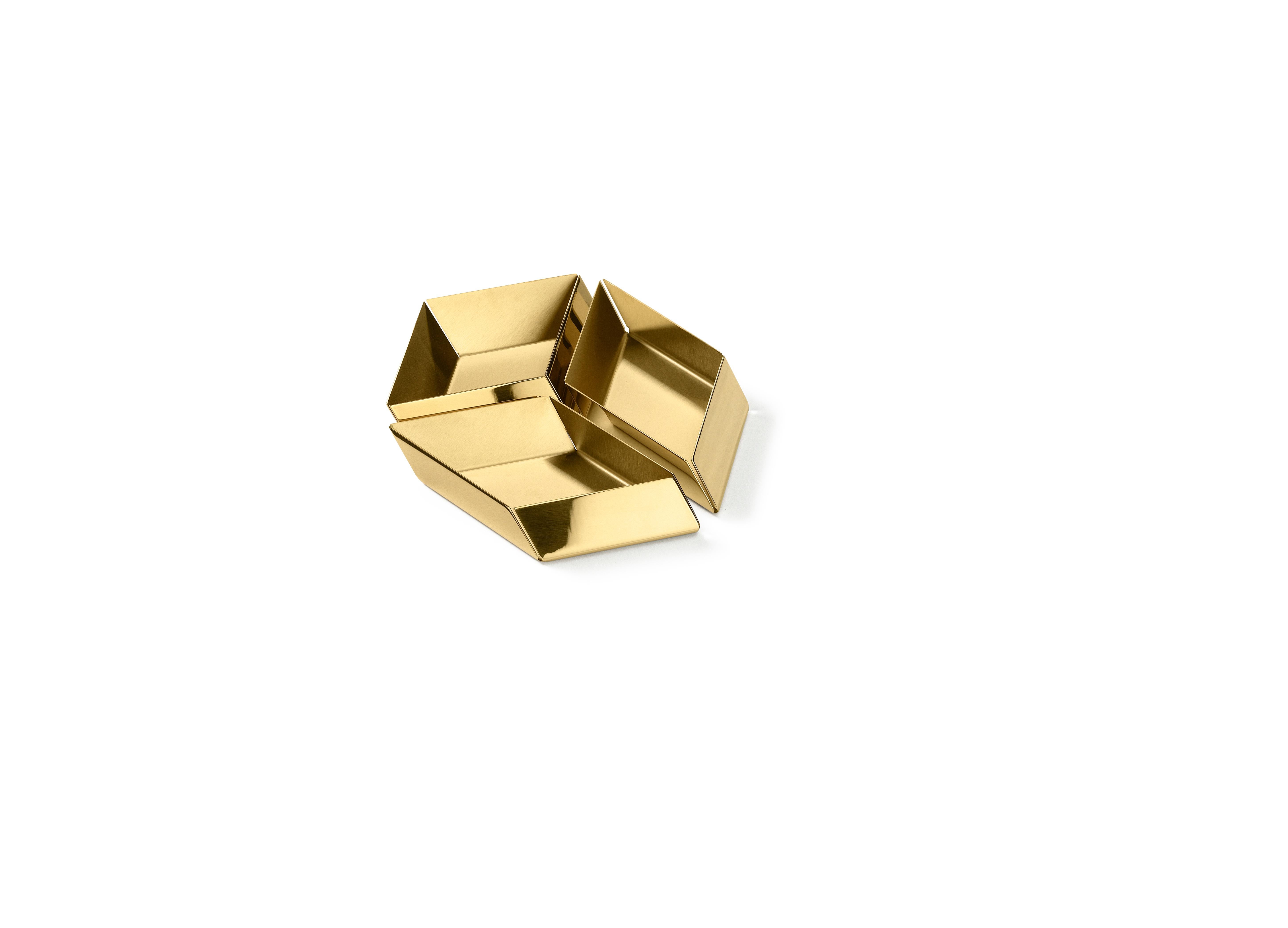 Modern Ghidini 1961 Axonometry Small Cube Tray in Brass by Elisa Giovanni For Sale