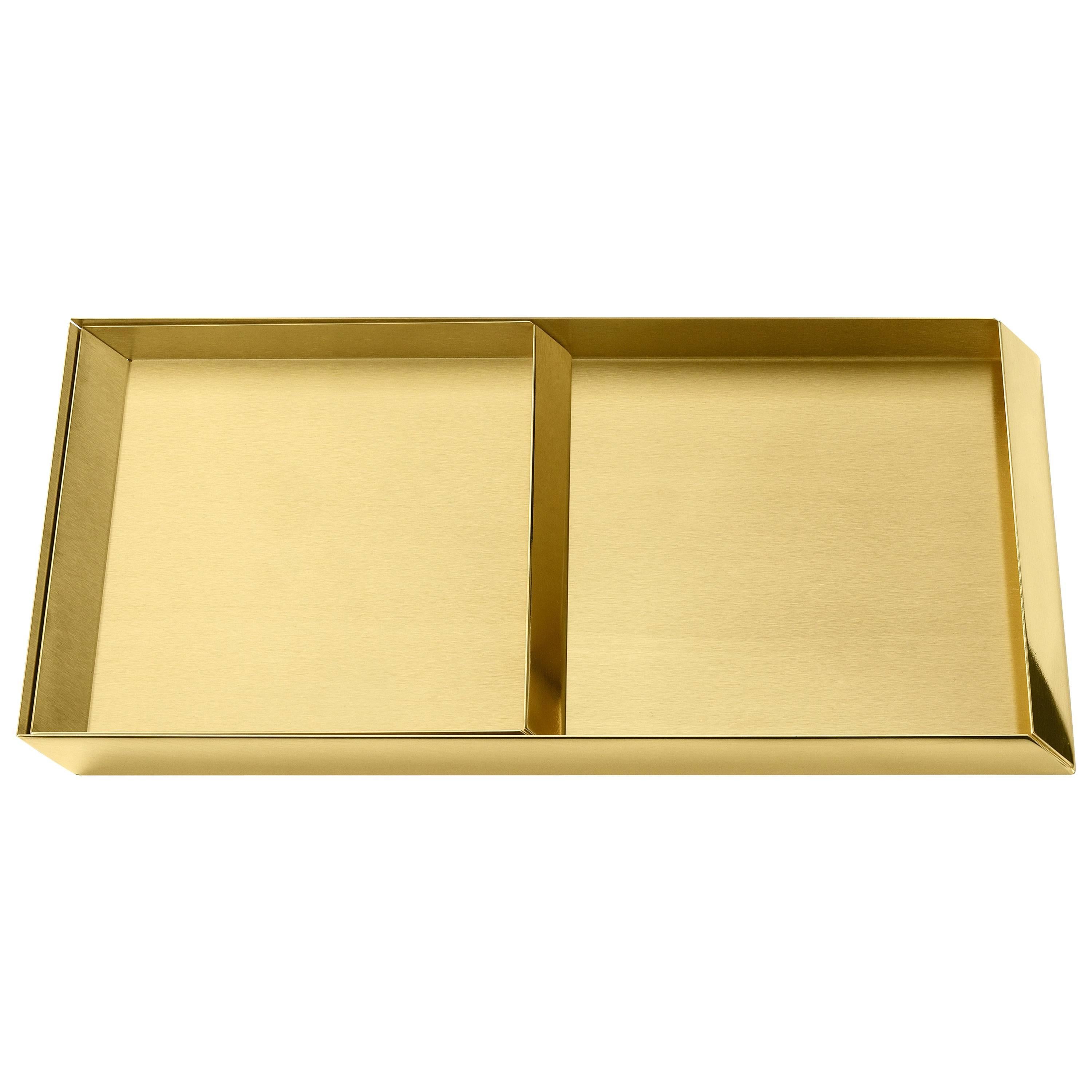 Ghidini 1961 Axonometry Trays Set in Polished Brass