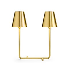 Ghidini 1961 Bio Table Lamp in Satin Brass by Aldo Cibic