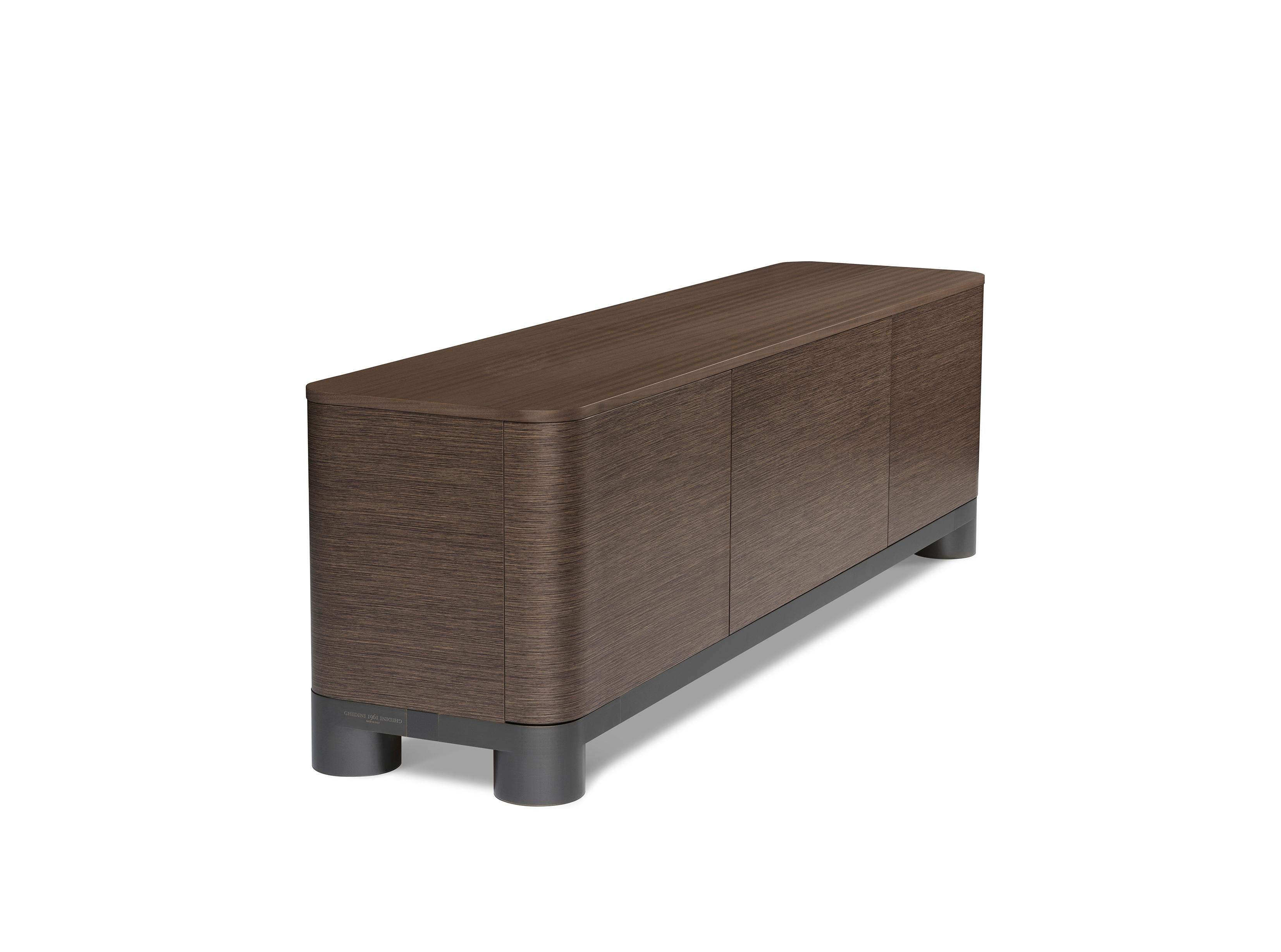 Moderno Mobile da pranzo Ghidini 1961 in Wood e oro nero di E. Giovannoni in vendita