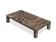 Ghidini 1961 Bold Large Coffee Table in Marble Top and Black Gold, E.Giovannoni