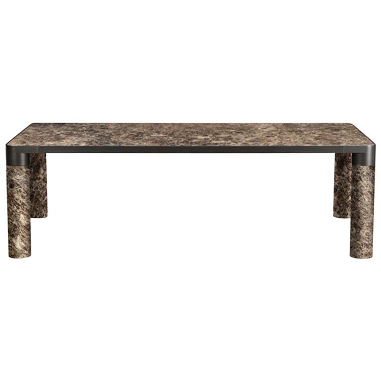 Ghidini 1961 Mesa mediana audaz con tapa de mármol y oro negro, E.Giovannoni en venta
