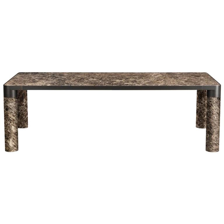 Ghidini 1961 Bold Medium Table in Marble Top and Black Gold, E.Giovannoni