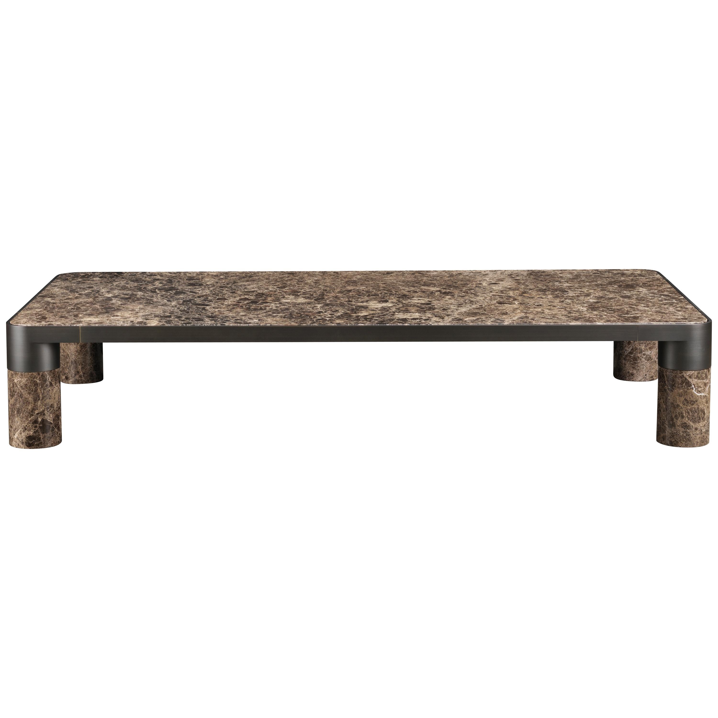 Petite table basse audacieuse Ghidini 1961 avec plateau en marbre et or noir, E.Giovannoni en vente
