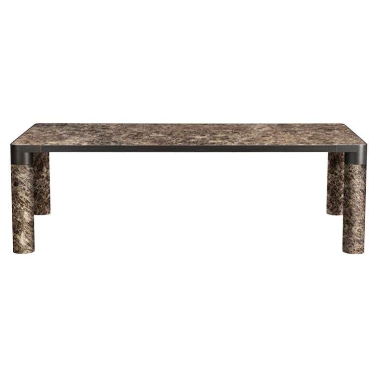 Ghidini 1961 Mesa Pequeña Atrevida con Tapa de Mármol Emperador y Oro Negro, E.Giovannoni