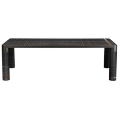 Petite table audacieuse Ghidini 1961 avec plateau en marbre Noir et or noir, E.Giovannoni