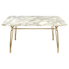 Ghidini 1961 Botany Dining Table in Marble Top and Polished Brass, T. Rygalik