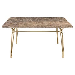 Ghidini 1961 Botany Dining Table in Marble Top and Polished Brass, T. Rygalik