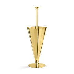 Ghidini 1961 Butler Umbrella Stand in Glossy Brass by Richard Hutten