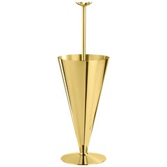 Ghidini 1961 Butler Umbrella Stand in Glossy Brass by Richard Hutten