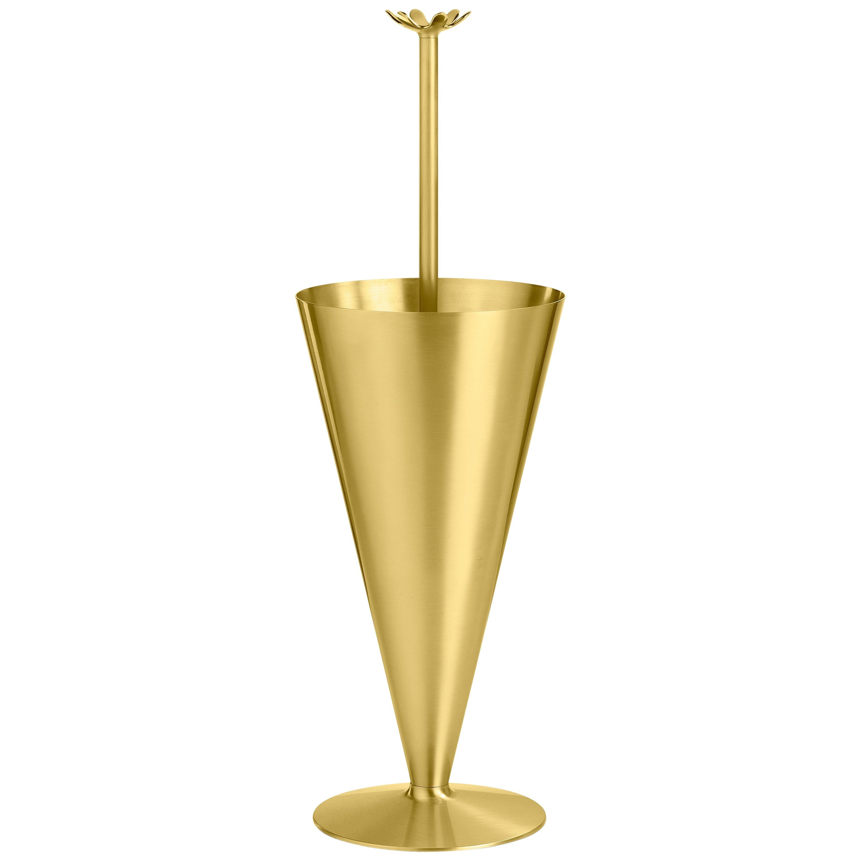 Porte-parapluies Butler en laiton satiné Ghidini 1961 de Richard Hutten