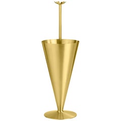 Ghidini 1961 Butler Umbrella Stand in Satin Brass by Richard Hutten