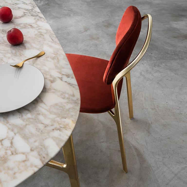 Sedia Ghidini 1961 Coast in ottone e pelle di Branch Creative In condizioni Nuovo in vendita a Villa Carcina, IT