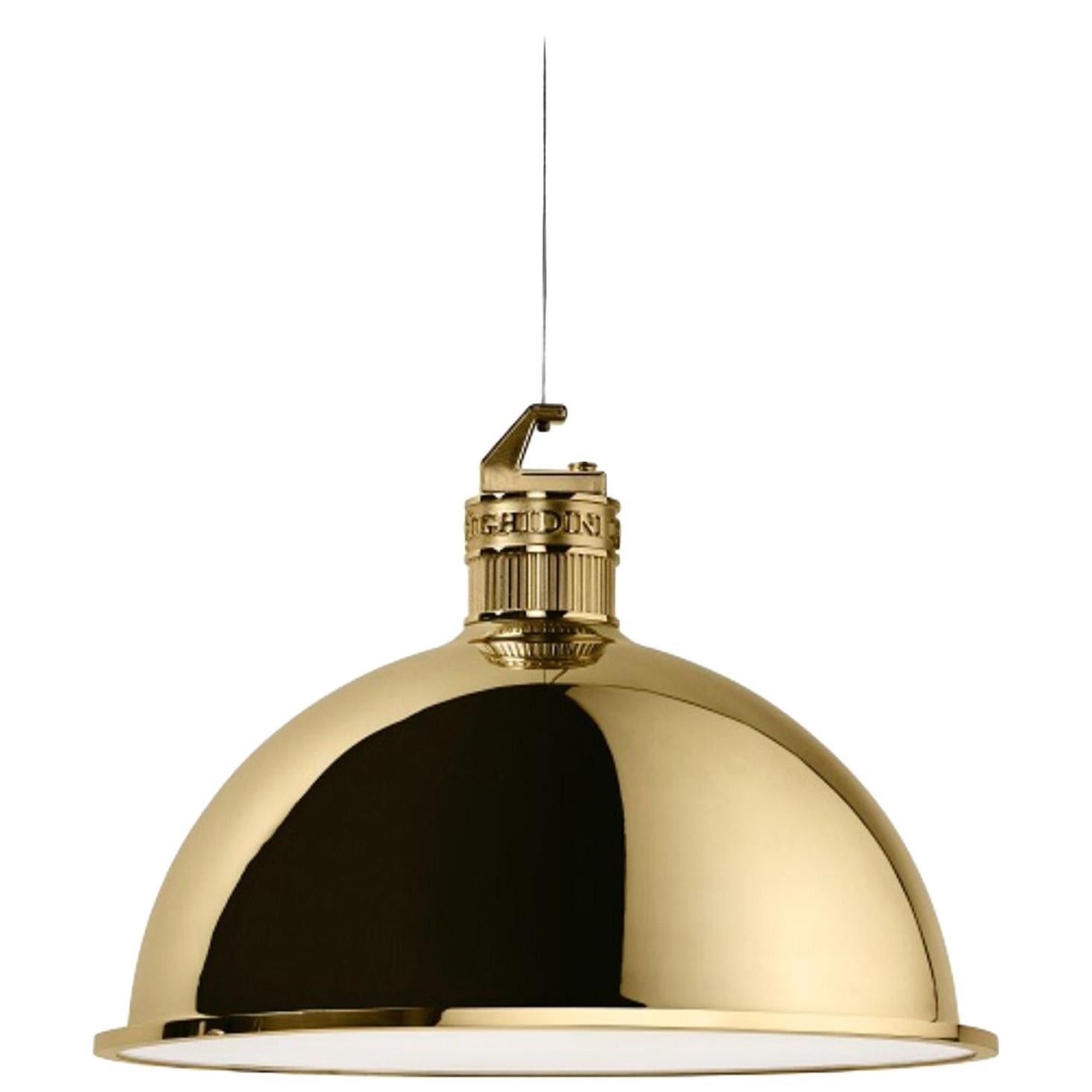 Ghidini 1961 Contemporary Bell Brass Suspension Lamp by Giovannoni For Sale